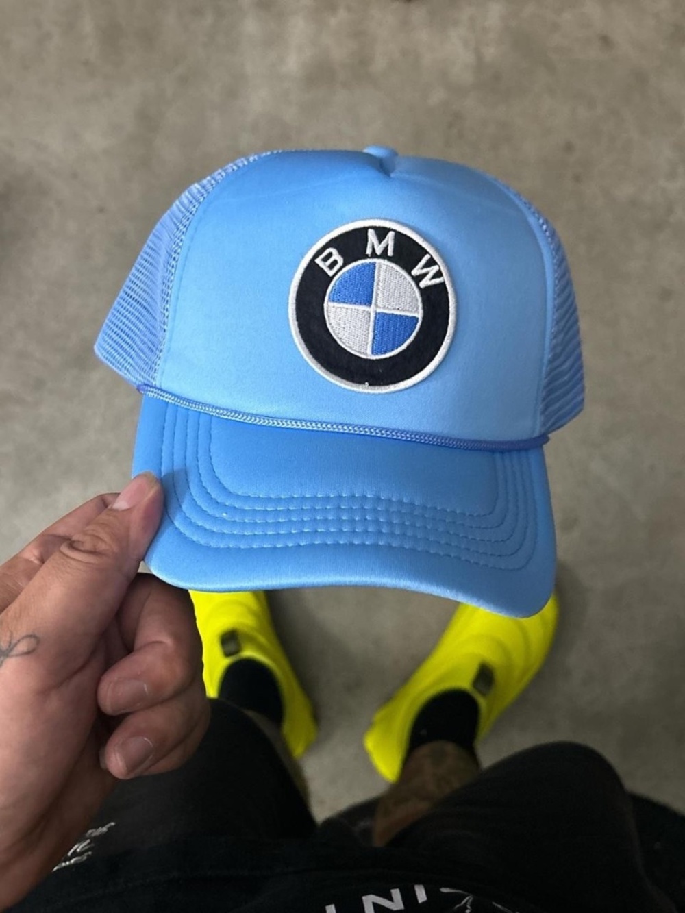 Baby Blue Bmw Trucker Hat